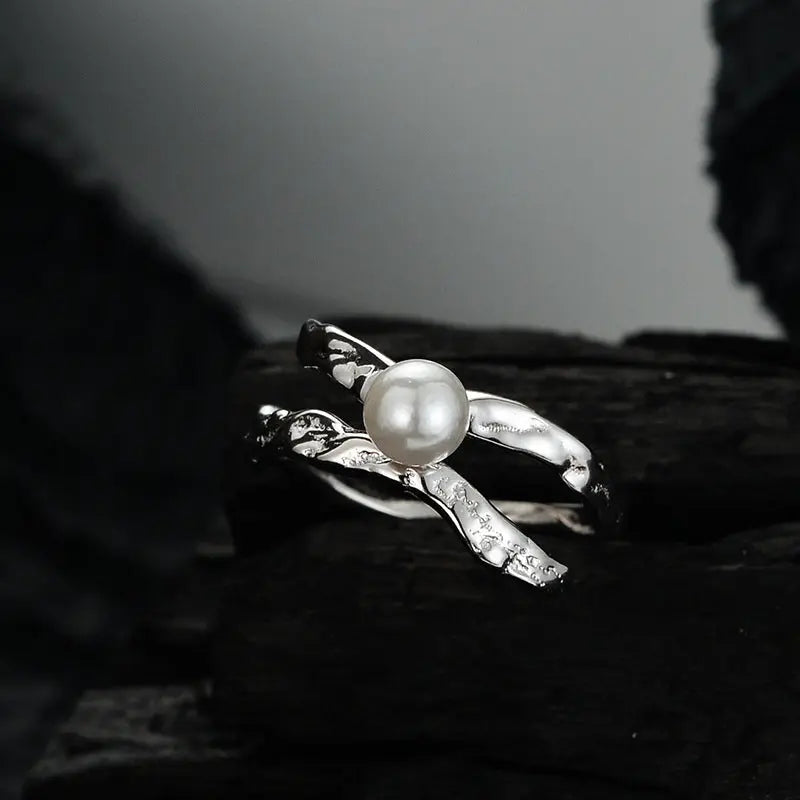 Irregular Silver Texture Ring for Women My Store
