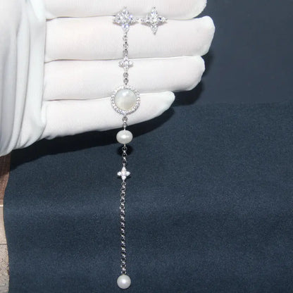 Pearl Earrings with Mother-of-Pearl Tassels My Store