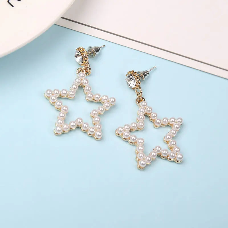 925 Silver Bow Earrings with Pearl Heart and Tassels My Store