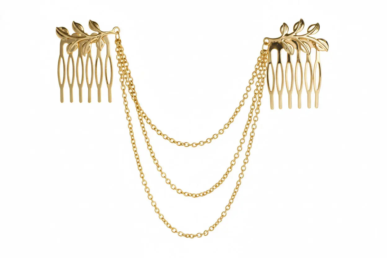 Leaf Chain Hair Comb with Tassels Hair Accessory My Store