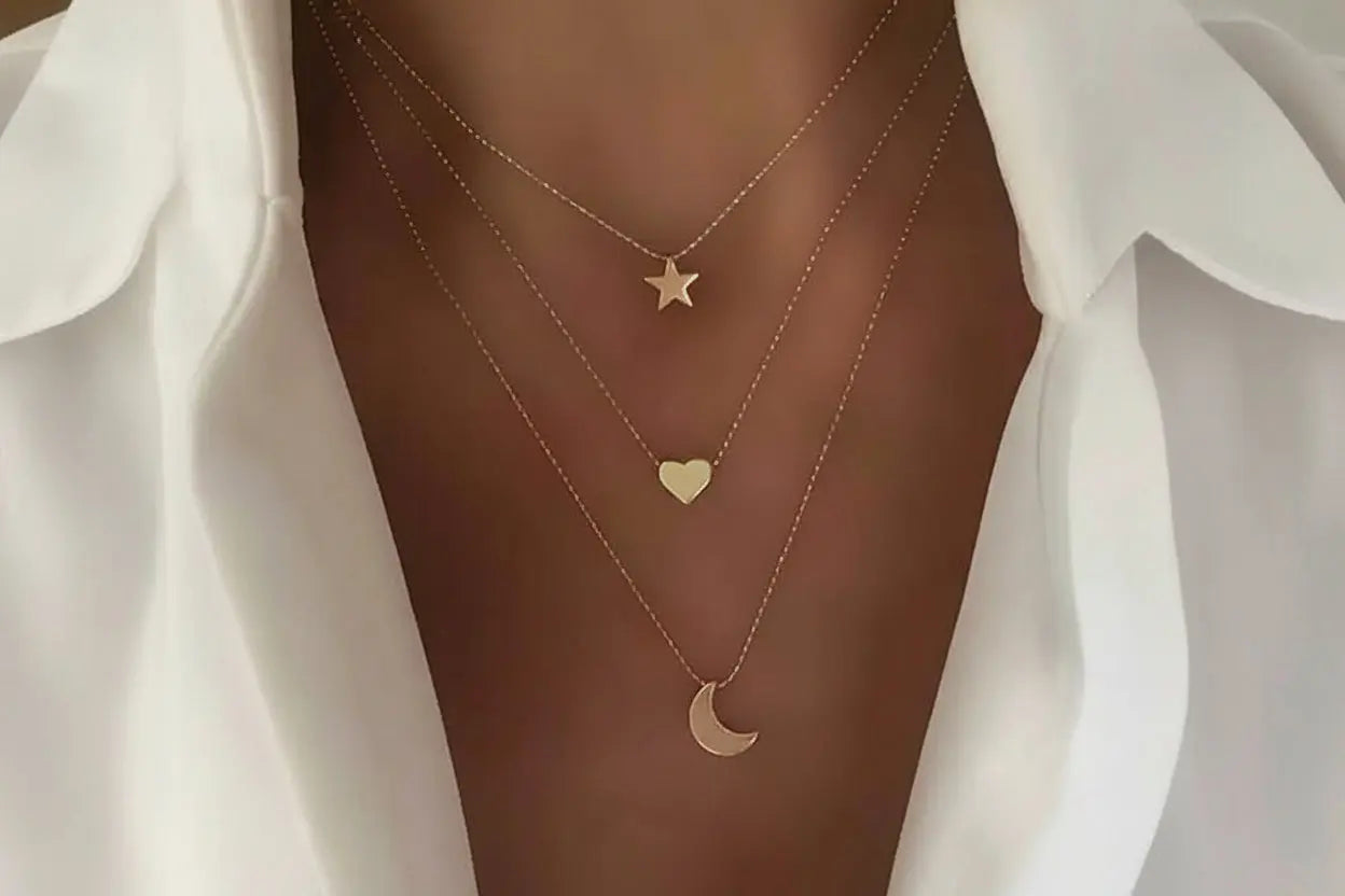 Alloy Multi-Layer Necklace with Star and Moon Pendant My Store