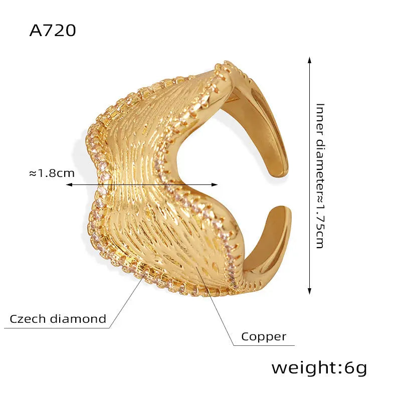 Women's Irregular Geometric Texture Ring My Store