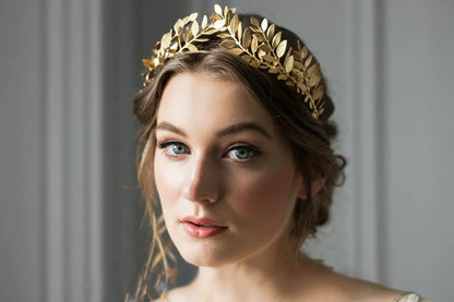 Baroque Golden Leaf Crown Hair Accessory for Women My Store