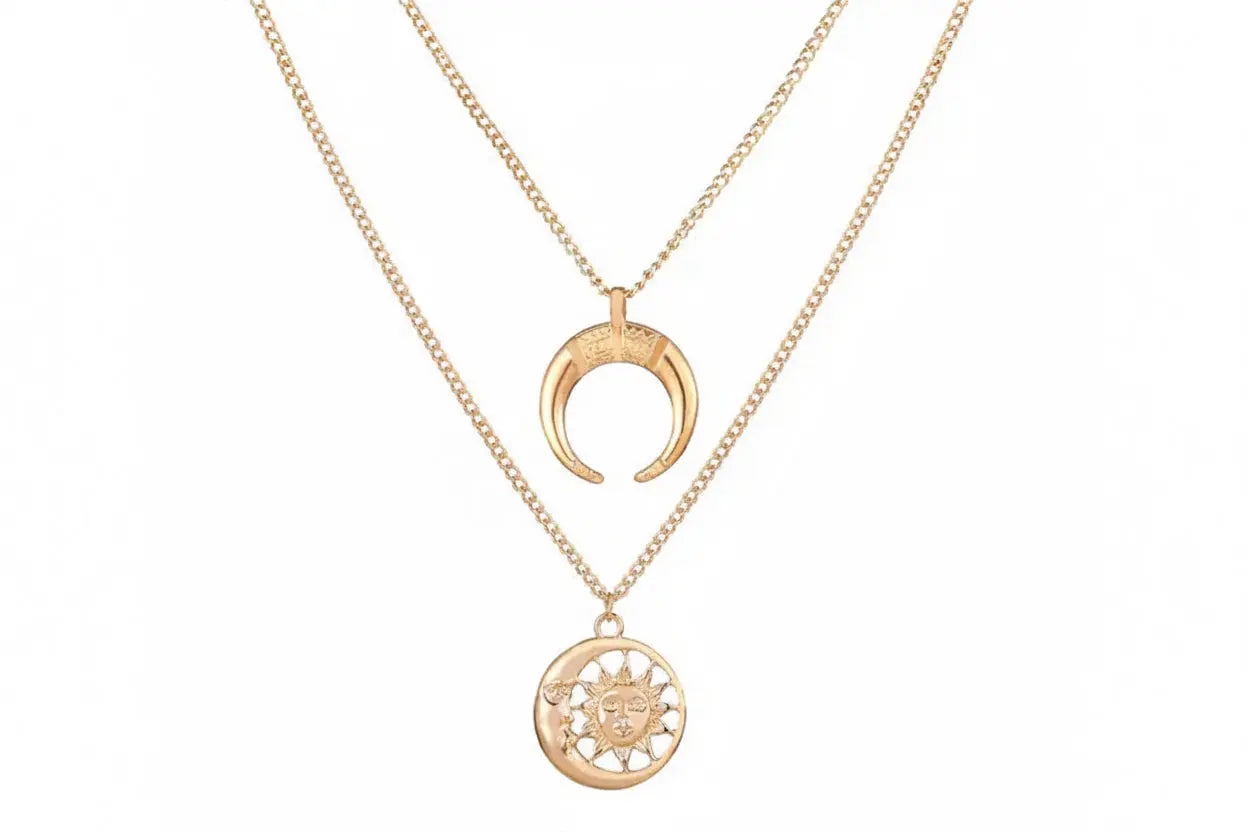 Alloy Multi-Layer Necklace with Star and Moon Pendant My Store