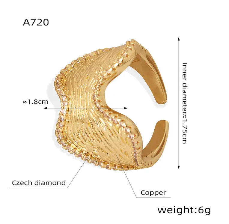 Women's Irregular Geometric Texture Ring My Store