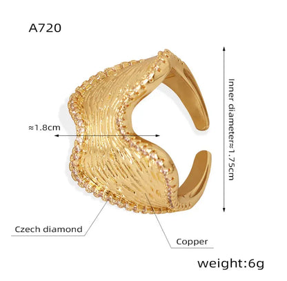 Women's Irregular Geometric Texture Ring My Store