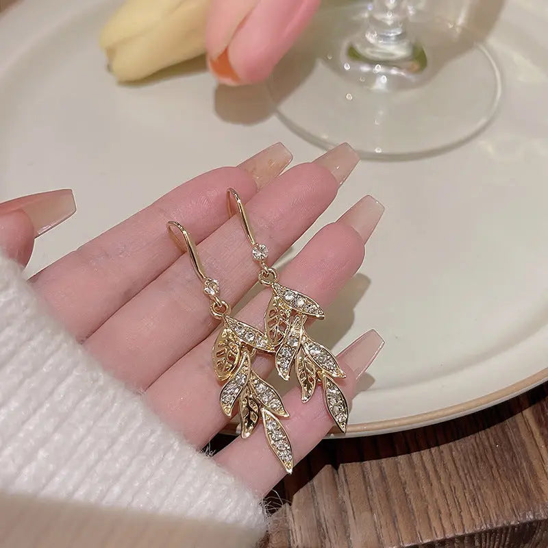 Exaggerated Vintage Long Tassel Rhinestone Earrings My Store