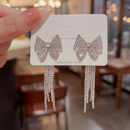 Exaggerated Vintage Long Tassel Rhinestone Earrings My Store