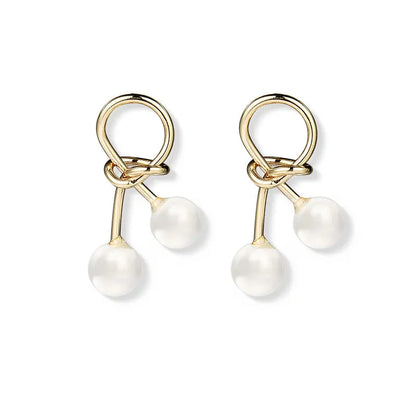 925 Silver Bow Earrings with Pearl Heart and Tassels My Store