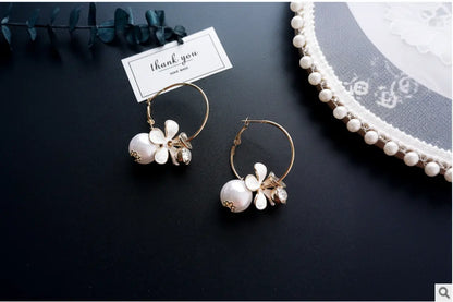 925 Silver Bow Earrings with Pearl Heart and Tassels My Store