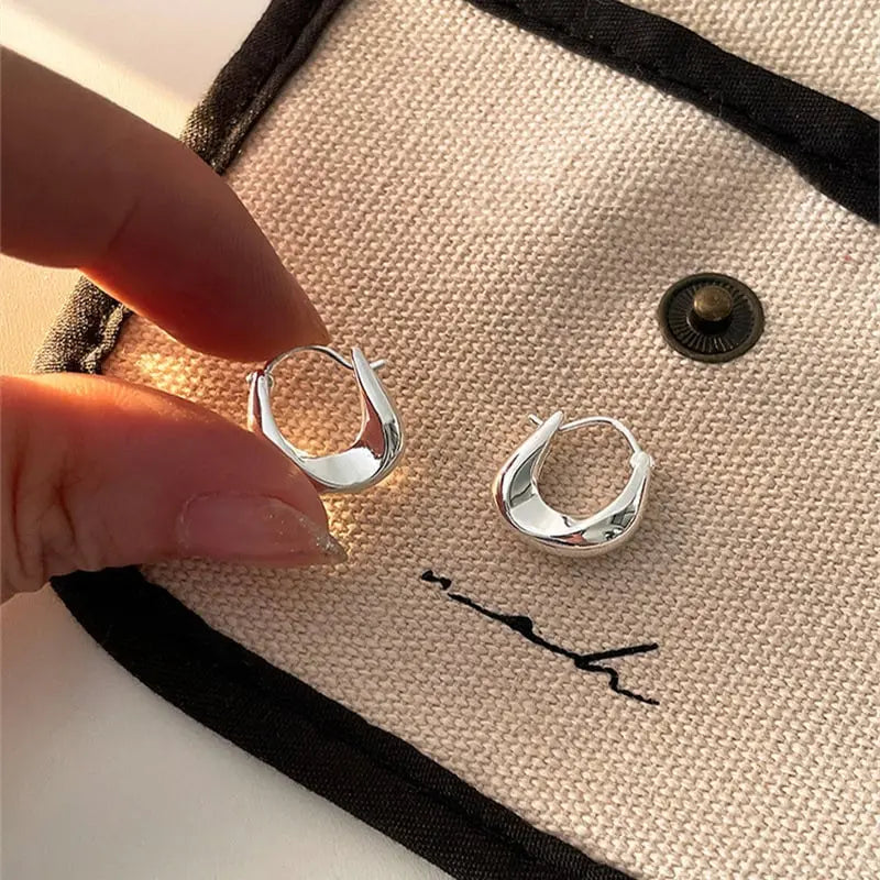 Glossy Metal Irregular Geometric Earrings My Store