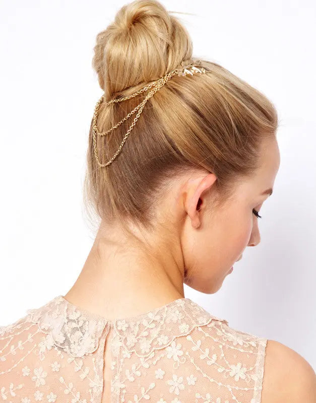 Leaf Chain Hair Comb with Tassels Hair Accessory My Store