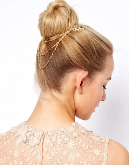 Leaf Chain Hair Comb with Tassels Hair Accessory My Store