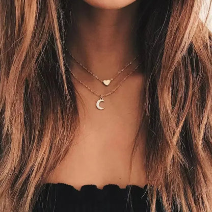 Alloy Multi-Layer Necklace with Star and Moon Pendant My Store