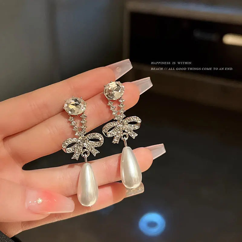 Exaggerated Vintage Long Tassel Rhinestone Earrings My Store