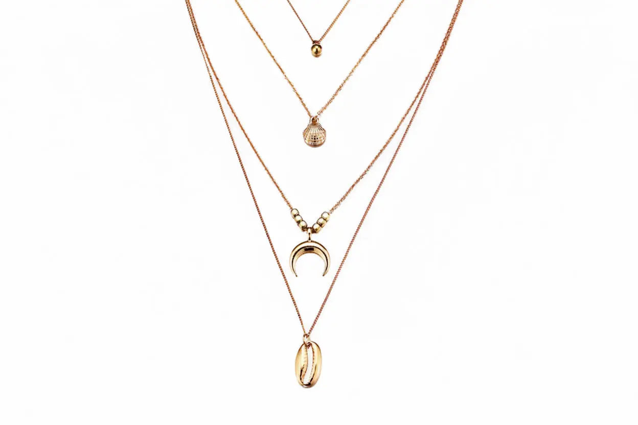 Alloy Multi-Layer Necklace with Star and Moon Pendant My Store