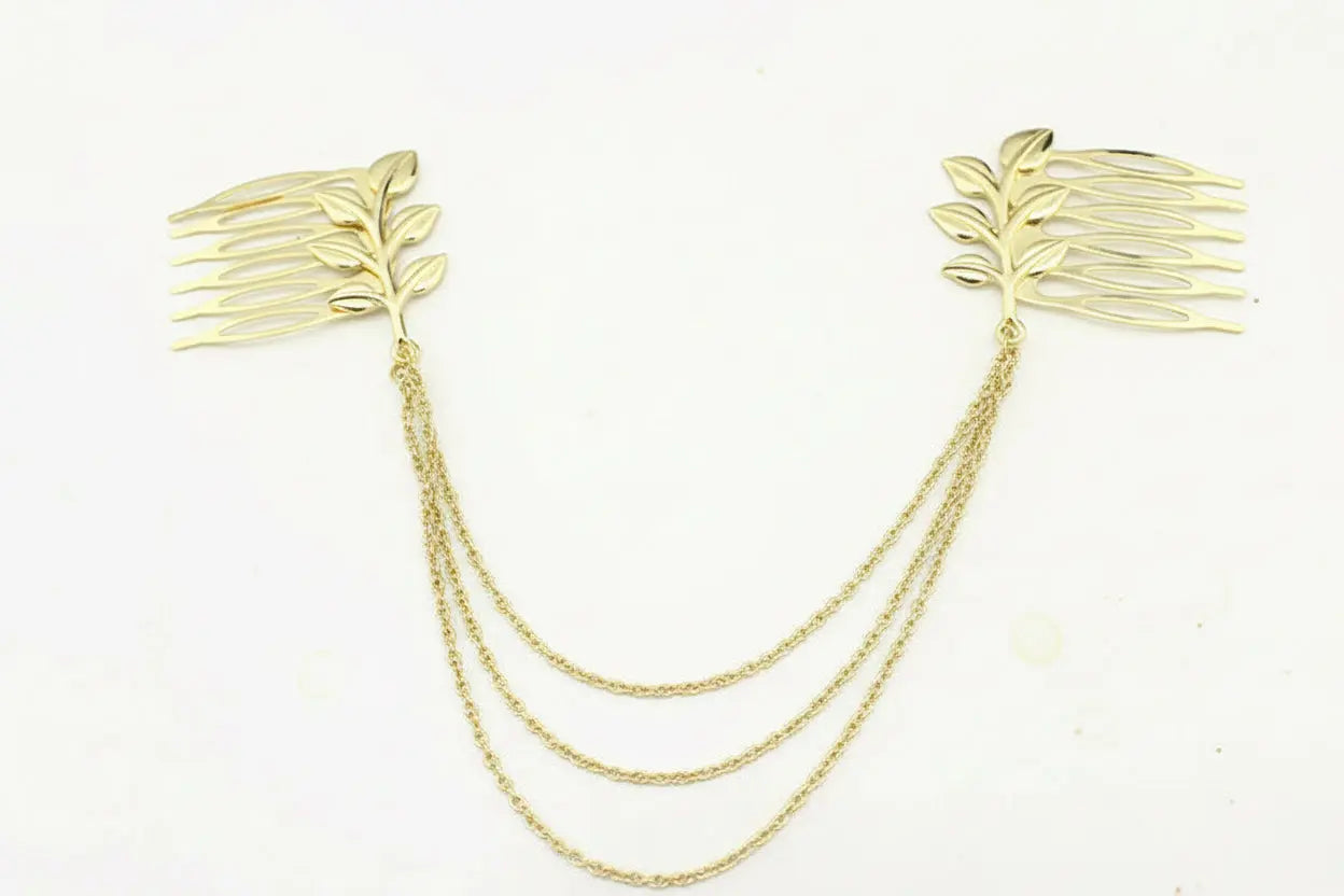 Leaf Chain Hair Comb with Tassels Hair Accessory My Store