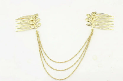 Leaf Chain Hair Comb with Tassels Hair Accessory My Store