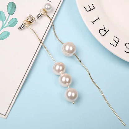 925 Silver Bow Earrings with Pearl Heart and Tassels My Store