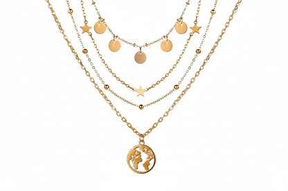Alloy Multi-Layer Necklace with Star and Moon Pendant My Store