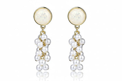 925 Silver Bow Earrings with Pearl Heart and Tassels My Store