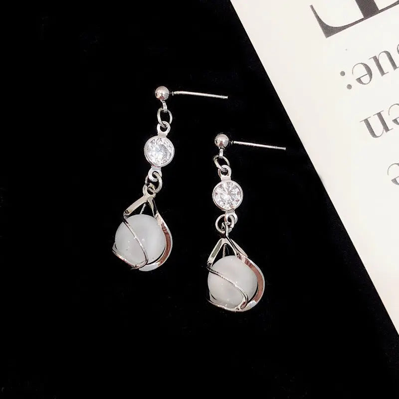 925 Silver Bow Earrings with Pearl Heart and Tassels My Store