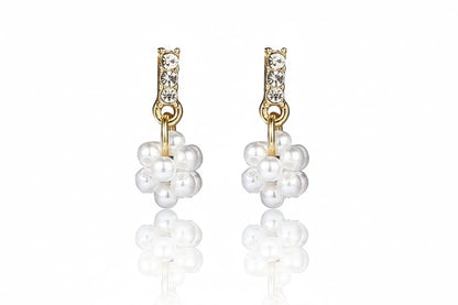 925 Silver Bow Earrings with Pearl Heart and Tassels My Store