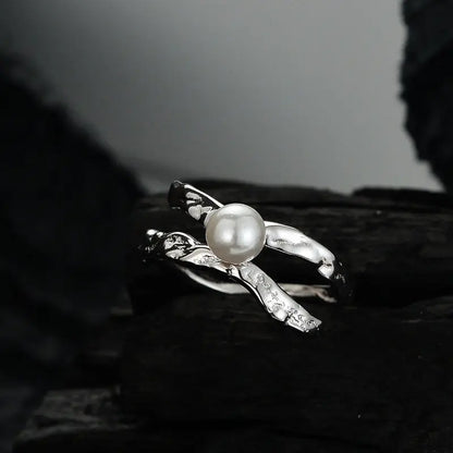 Irregular Silver Texture Ring for Women My Store