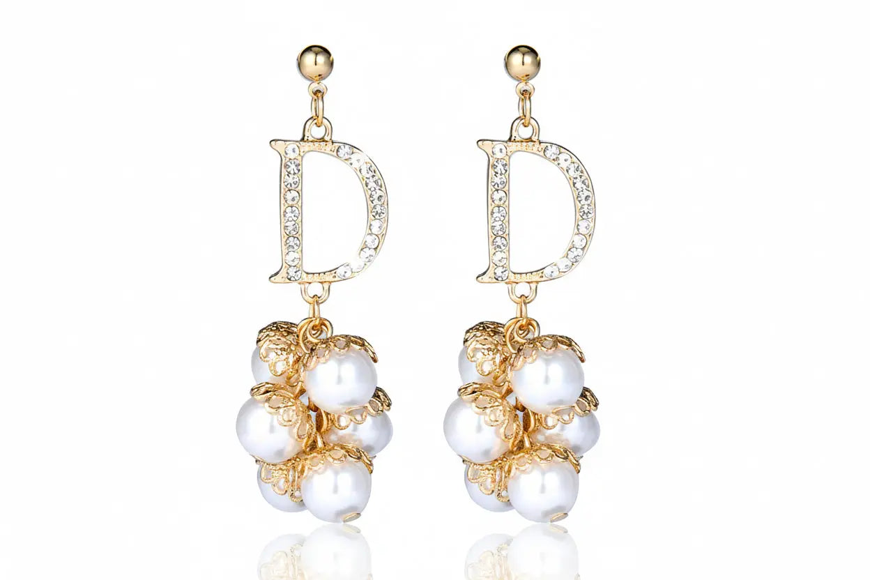 925 Silver Bow Earrings with Pearl Heart and Tassels My Store