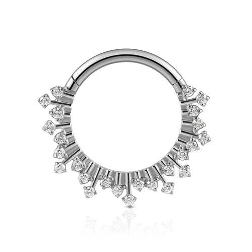 FINE4U Nose Ring Hoop 16G 8mm - ASTM F136 Titanium Daith Piercing Jewelry Cartilage Hoop Earring Septum rings Seamless Hinged Clicker My Store