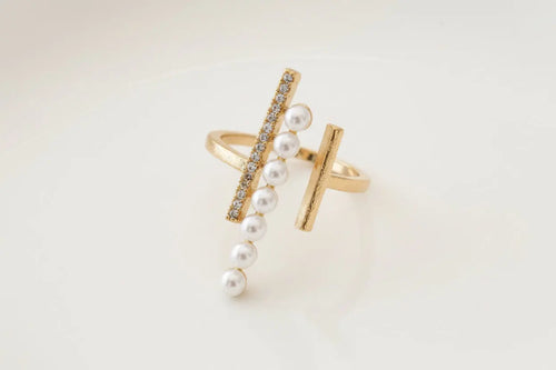Rhinestone Decor Cuff Ring My Store