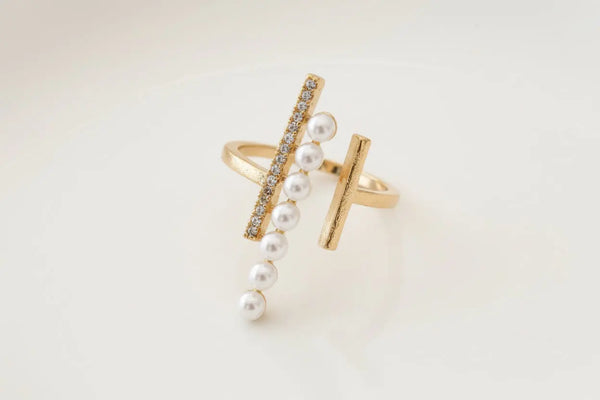 Rhinestone Decor Cuff Ring My Store