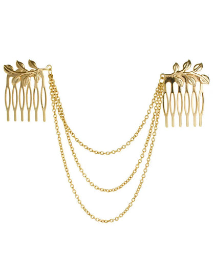 Leaf Chain Hair Comb with Tassels Hair Accessory My Store
