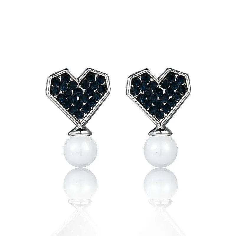 925 Silver Bow Earrings with Pearl Heart and Tassels My Store