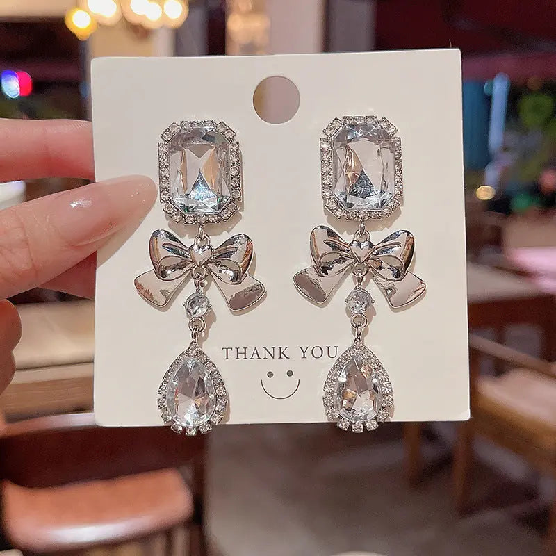 Exaggerated Vintage Long Tassel Rhinestone Earrings My Store