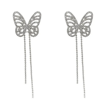 Exaggerated Vintage Long Tassel Rhinestone Earrings My Store